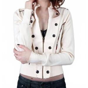 NEW TOUGH LUV knit military jacket in off white